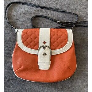 Vintage Grace Adele Orange And White Purse Y2K Cute Fun Color Pop